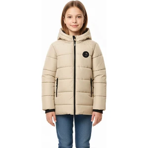 İçi Kürklü Su ve Rüzgar Geçirmez Kapüşonlu Kız Çocuk Mont