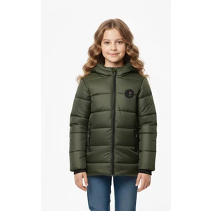 İçi Kürklü Cepli Kapüşonlu Jel Elyaflı Su ve Rügar Geçirmez Kız Çocuk Kışlık Mont