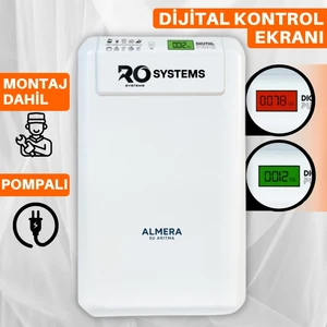 ALMERA SU ARITMA (Montaj Dahil) Dijital TDS Ekranlı 10 Aşamalı Pompalı Çelik Tanklı PH Alkali Filtreli Su Arıtma Cihazı