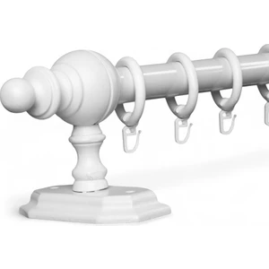 Twins Decorative Gifts Beyaz Raysız Ahşap Rustik Perde Askısı