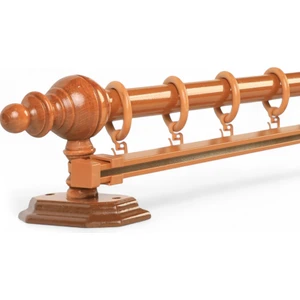 Twins Decorative Gifts Meşe Tek Raylı Ahşap Rustik Perde Askısı