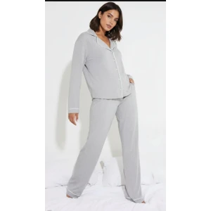 Düğmeli Biyeli Pijama Takımı