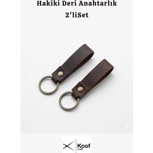 Koof Craft Hakiki Deri Anahtarlık 2'li Set – El Yapımı Dayanıklı Şık Tasarım