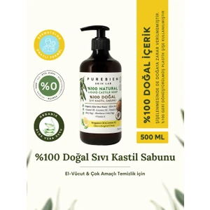 %100 Doğal Kastil Sıvı Sabun - Bergamot & Limon Kokulu