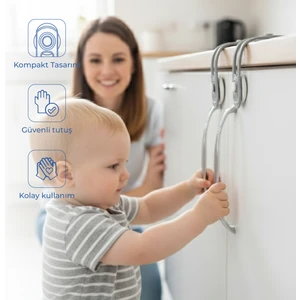 Baby Jem Mini Çok Amaçlı Kilit 2 Adet Gri