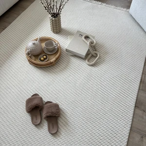 Cool Halı Stone 1063 Krem Kaymaz Taban Koridor Halısı Kesme Yolluk Mutfak Halısı Modern Salon Halısı