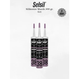 Silikonize Gri Mastik 500 gr - 3 Adet