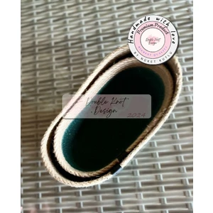 Double Knot Design 8 Prç Supla Amerikan Servis Seti Tress Jüt Hediye