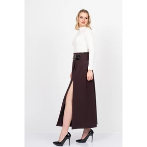 Elegancebelt Slit Skirt – Premium Pileli & Yırtmaçlı Etek 6829