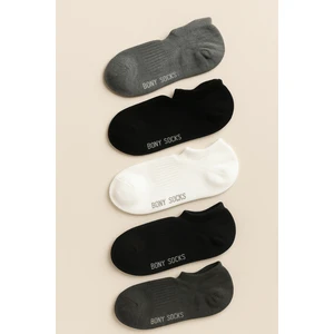 Unisex 5'li Basic Step Çorap Siyah Mix