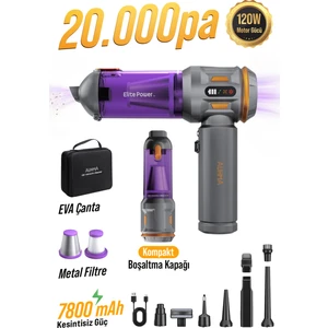 Ahv-24 Lımıted Edıtıon – 20.000PA Brushless Kablosuz Araç Içi Basınçlı Üfleme & Çekme Süpürgesi | 126.800 Rpm, 7800MAH, Hepa Filtre, 3 Mod, Pro Üfleme–şişirme Fonksiyonu