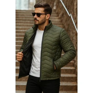 Erkek Kışlık Trend Haki Kapitone Şişme Mont