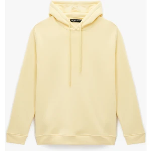 Şardonlu Uzun Kollu Basic Kapşonlu Sweatshirt