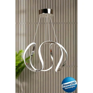 Krom Lüks 3 Renk Ledli Avize