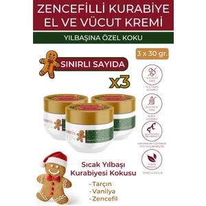 Yoğun Nemlendirici Shea Butter Içeren Hızlı Emilen Vanilya & Zencefil Kokulu El Vücut Kremi 3X30 Gr.