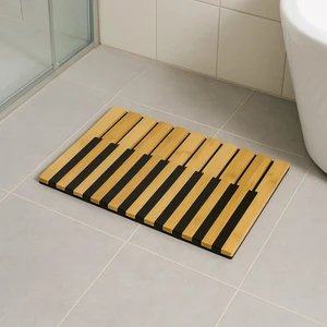 Doğal Bambu Kaymaz Zeminli Banyo Paspası – Suya Dayanıklı Ahşap Banyo Matı BR-6702