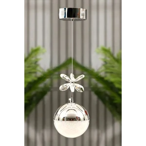 Krom Lüks 3 Renk Ledli Top Avize