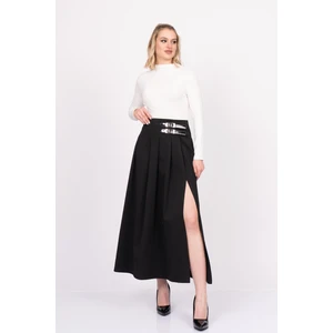Elegancebelt Slit Skirt – Premium Pileli & Yırtmaçlı Etek 6829