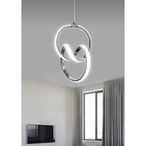 Çift Daireli Krom 3 renkli LED Avize