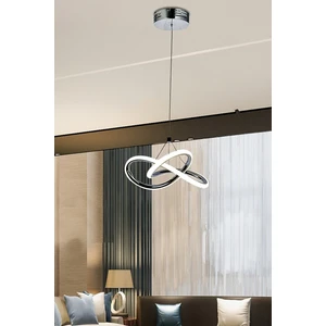 Krom Lüks 3 Renk Ledli Çift Daire Avize