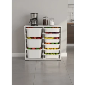 Carla 9 Sepetli Çok Amaçlı Mutfak Dolabı Beyaz