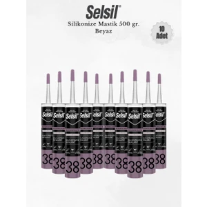 Silikonize Beyaz Mastik 500 Gr. - 10 Adet