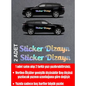 Sticker Usta Hologramlı Janjanlı Kişiye Özel Yazı 2 Adet Isim Soyisim Sticker 00096