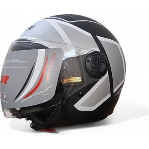 Ncr Kask Çenesiz 230 Ece 22/06 Belgeli Siyah Grafik