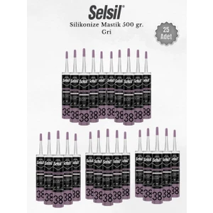 Silikonize Gri Mastik 500 gr - 25 Adet