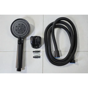 Irk Metal 3'lü Set 5 Kademeli Siyah Duş Başlığı + 150 cm Duş Hortumu + Askı Aparatı