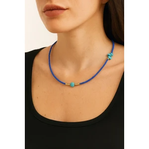 Çağ Moda Aksesuar Turkuaz Doğal Taş Kolye