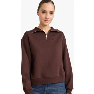 Regular Fit Yarım Fermuarlı Balıkçı Yaka Basic Düz Sweatshirt G4761AX25WN