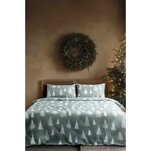 Cotton Collection Kışlık Pazen Çift Kişilik Nevresim Seti Evergreen