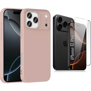 Apple iPhone 17 Pro Uyumlu Içi Kadife Lansman Kılıf ve 5d Tam Kaplayan Cam Ekran Koruyucu