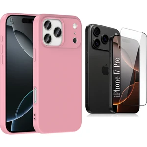 Apple iPhone 17 Pro Uyumlu Içi Kadife Lansman Kılıf ve 5d Tam Kaplayan Cam Ekran Koruyucu