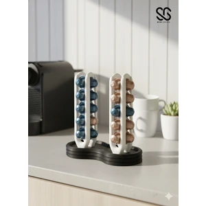 Gisk Design Nespresso 40'lı Kahve Kapsül Standı | Mutfak Kahve Köşesi Organizer Dekor