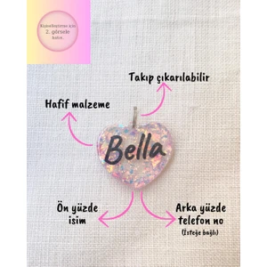 Venüs Takı ve Aksesuar Kalp Şeklinde Kedi/ Küçük- Orta Irk Köpek- Isimliği/ Künyesi