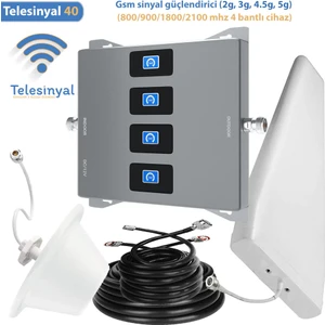 40 Gsm Telefon Sinyal Güçlendirici, Yükseltici ve Arttırıcı (dört bantlı) 2g 3g 4.5g lte ve 5g