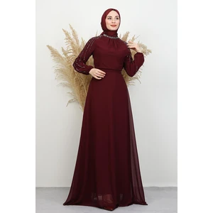 Giza Store Semra Tesettür Elbise Koyu Bordo