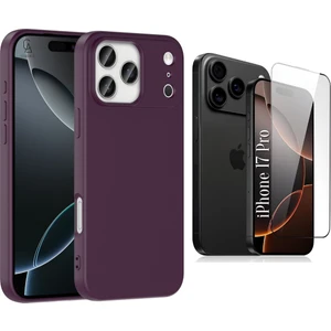 Apple iPhone 17 Pro Uyumlu Içi Kadife Lansman Kılıf ve 5d Tam Kaplayan Cam Ekran Koruyucu