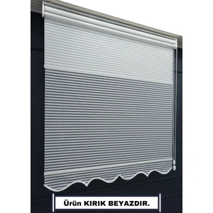 Çift Mekanizmalı Jaluzi Görünümlü Tül+Stor Güneşlik Perde – Çiftli Sistem - 2 Perde Tek Ürün!