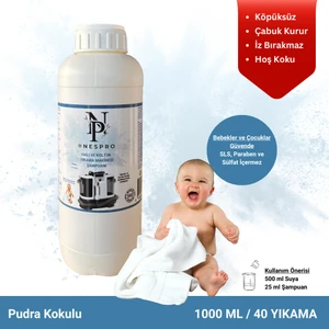 Halı ve Koltuk Yıkama Makinesi Şampuanı/deterjanı - Pudra Kokulu Köpüksüz 1 Lt