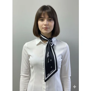 Tarzını Seç Atatürk Fotoğraflı Siyah - Beyaz ve Imzalı Türk Bayraklı Kravat / Eşarp / Fular