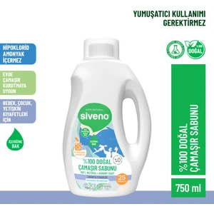 %100 Doğal Çamaşır Sabunu %100 Bitkisel Deterjan Yumuşatıcı Gerektirmez Konsantre Vegan 750 ml