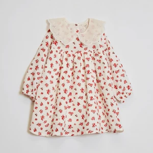 Ozzy Kids Kız Çocuk Yakalı Çiçek Desenli Müslin Elbise