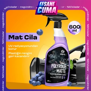 Matte Torpido & Gösterge Paneli Temizleyici Parlatıcı  - Üzüm Kokulu Mat Yüzeyler İçin Leke Bırakmaz, Polyrole Matte Üzüm Oto Kokpit Temizleyici ve Parlatıcı 600ml