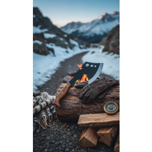 Kara Pençe: Outdoor Kamp Baltası - Ahşap Saplı Deri Kılıflı Çok Fonksiyonlu Kamp, Av & Odun Baltası