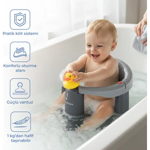 Babyjem Önden Açılır Banyo & Mama Oturağı Gri