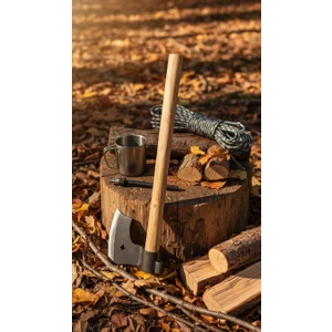 Sknıv Dövme Demir Çelik Kamp Baltası Nacak-Gürgen Ağaç Saplı,