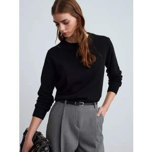 10847 %100 Kaşmir Bisiklet Yaka Kazak-Siyah